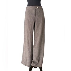 Office, core, soft, brown, and white pinch, striped trouser pants // size 6